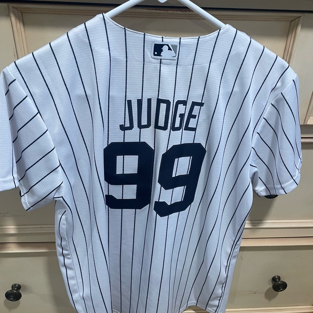 Pinstripe Baseball Jersey with Number 99
